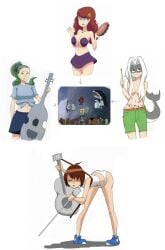 genderswap_(mtf) guitar microphone performance performing public_exposure public_indecency ripped_pants rule_63 rule_63 singing spongebob_reference spongebob_squarepants tank_top underwear white_panties white_underwear