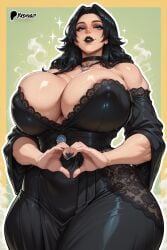 ai_generated bare_thighs bleach blonde_hair blue_eyes gigantic_breasts goth_girl heart_hands huge_breasts huge_thighs light-skinned_female light_skin long_hair looking_down low-angle_view massive_breasts matsumoto_rangiku mature_female milf mommy oiled_body oiled_skin shounen_jump smiling solo_female squatting sweat sweatdrop thick_body thick_female thick_thighs thighs voluptuous voluptuous_female yashugai