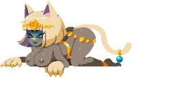 1girls 2025s animated animated ass_up big_ass big_breasts blonde_female blonde_hair blue_lips blue_lipstick boss_monster brown_body brown_skin cat_costume cat_ears cat_girl cat_humanoid cat_tail catgirl claws dark-skinned_female dark_skin egyptian egyptian_clothes egyptian_clothing egyptian_female egyptian_mythology feet female flipwitch_:_forbidden_sex_hex gold_jewelry green_eyes jiggle jiggling_ass jiggling_breasts naked naked_female nipples no_background no_shoes on_fours paws short_hair sphynx_(cat) sphynx_(flipwitch)