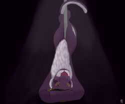 4_toes crossed_legs dancing digital_drawing_(artwork) digital_media_(artwork) domestic_cat druid druid_(feral) elisanna feet felid feline felis female feral feral_druid fur genitals hair hi_res looking_at_viewer magic_user mammal night_elf_(feral) nude open_mouth pantherine paws pole pole_dancing simple_background smile solo spinning stripper stripper_pole tail tellico toes tribal_spellcaster upside-down vulva white_body white_fur