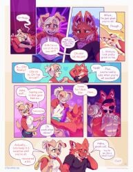 anthro ashlyn_(coffeesoda) ball_gag benneq_(coffeesoda) blush canid canine canis clothing coffeesoda collar dildo dildo_lick domestic_dog dragon duo duo_focus female fur furred_dragon furred_scalie gag gagged group licking male male/female mammal mythological_creature mythological_scalie mythology nude scalie sex_toy tail text tongue