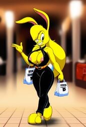 ai_generated female furry jazz_jackrabbit_(series) lori_jackrabbit self_upload shopping shopping_bag