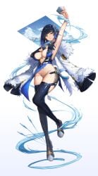 1girls female genshin_impact kiriko_(araragikoyomi) solo solo_female tagme yelan_(genshin_impact)
