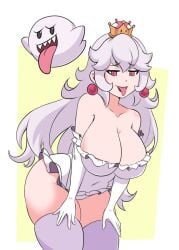 1girls big_ass big_breasts big_butt big_thighs big_titties boosette curvaceous curvaceous_female curvaceous_figure curvy curvy_figure curvy_hips female female_focus female_only long_hair looking_at_viewer mario_(series) momocka_art nintendo rule_63 super_mario_bros. thigh_highs white_hair