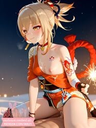 1girls ai_generated artist_name ass blush breasts curvy digital_media_(artwork) female female genshin_impact indoors naked nude sex straight thighs uncensored vagina vaginal_penetration waifi watermark yoimiya_(genshin_impact) yuri