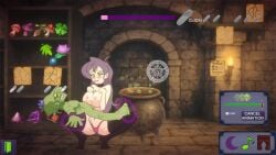 1boy ahoge animated black_choker black_thighhighs blush breasts breasts_squeezed_together brick_wall cg choker colored_skin female goblin green_skin large_breasts long_hair magic magic_circle navel nipples official_art open_mouth paizuri panties penis pink_panties purple_hair rape sharp_teeth smile sound spread_legs squatting straight tagme thighhighs topless underwear video witch_(witch_seed_gsa) witch_seed_(goblin_slave_alchemy) yellow_eyes