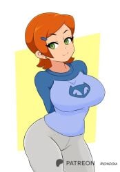ben_10 big_ass big_breasts big_breasts big_butt big_thighs big_titties clothing curvaceous curvaceous_female curvaceous_figure curvy curvy_figure curvy_hips female female_focus female_only gwen_tennyson looking_at_viewer momocka_art orange_hair short_hair