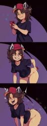 1girls 2025 2d 2d_(artwork) ahe_gao black_shirt cellphone colombian_female enjoying female miko's_trash_can miko_(miko's_trash_can) phone_sex raccoon_ears racoon_ears racoon_girl racoon_tail real_person red_cap sdamhp_artist solo solo_female tagme twitter vibrator_in_pussy youtube youtube_hispanic