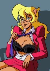 anthro bra business_suit callie_briggs dontfapgirl feline_humanoid female open_shirt solo swat_kats