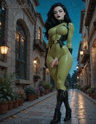 1futa abs ai_generated balls big_balls big_breasts breasts curvy cutanari dickgirl futa_only futanari kim_possible looking_at_viewer nipples nsfw nude penis perfect_body ready_to_fuck shego small_waist smile solo tan_skin testicles