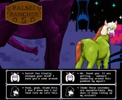 animal_genitalia animal_penis animal_pussy animal_vulva anonymous_artist anthro_to_feral anus balls black_sky blush blush_stickers bodily_fluids bovid brick_wall caprine costume_transformation crenelations dark_fountain darkened_pussy darkened_vulva darkner deltarune deltarune_chapter_3 dialogue dialogue_box dripping duo eating_grass english_text equid equine equine_genitalia equine_penis equine_pussy equine_vulva erection eyewear eyewear_only faceless_character faceless_male female fence feral flared_penis floppy_ears freckles ftm_transformation fur gender_transformation genital_fluids genitals glasses glasses_only goat green_body green_eyewear green_fur green_glasses hi_res holemann horn horse horsei imminent_sex lightner looking_at_another looking_back lop_ears male mammal mane medial_ring mtf_transformation muscular muscular_male name_in_dialogue nude orange_mane orange_tail outside partial_transformation penis pink_horn pink_horns plant precum precum_drip purple_body purple_fur purple_grass pussy ralsei ralsei_horse ralsei_with_white_fur red_leaves reptile scalie sign sky snout species_transformation star starry_sky susie_(deltarune) sweat sweatdrop tail talking_to_another text transformation tree undertale undertale_(series) wall_(structure) wearing_glasses white_head wood wood_sign
