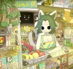 breasts deltarune donut doremifaso64 flowey_the_flower furry kemono mettaton striped_shirt stripes tagme temmie temmie_(deltarune) temmie_(undertale) undertale video