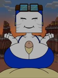 1boy 1girls adult anal animated beat_banger big_ass big_breasts closed_eyes cum_inside dr_gol. female ghast_(minecraft) goggles goggles_on_forehead happy happy_ghast_(minecraft) happy_sex humanoid looking_at_viewer male_pov minecraft outdoor_sex outdoors paizuri pov reupload sound straight tagme titjob video
