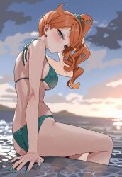 artist_request ass bikini breasts female female_focus female_only game_freak human human_female human_only light-skinned_female light_skin nintendo orange_hair outdoors pokemon pokemon_ss pokemon_swsh solo solo_female sonia_(pokemon) source_request water