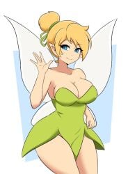 big_ass big_breasts big_breasts big_butt big_thighs big_titties clothing curvaceous curvaceous_female curvaceous_figure curvy curvy_figure curvy_hips disney disney_fairies fairy fairy_wings female female_focus female_only momocka_art peter_pan_(disney) short_hair tinker_bell wings yellow_hair