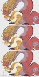 2022 absurd_res ambiguous_gender ambiguous_penetration aoihinoki1024 barely_visible_genitalia barely_visible_penis blush blush_lines bodily_fluids breath claws crying cum cum_in_mouth cum_inside cum_through dragon drooling eastern_dragon eel emanata feral feral_on_feral fish flash_emanata genital_fluids genitals glistening glistening_body heart_symbol hi_res long_body male male/male marine markings motion_lines multicolored_body multiple_images mythological_creature mythological_scalie mythology penetration penis red_body saliva scalie sequence signature simple_background size_difference spots spotted_body steamy_breath tears tongue tongue_out tremble_spikes two_tone_body yellow_body