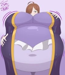 belly_button belly_grab belly_inflation expansion front_view huge_belly huge_breasts inflation
