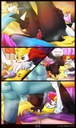 anal animal_genitalia animal_penis anthro anus ass balls bodily_fluids braixen butt_grab canid canine drooling duo erection fluffy fox furniture generation_4_pokemon generation_6_pokemon genital_fluids genitals glistening hand_on_butt hi_res ignis_(smelting_bond) knot looking_pleasured lucario male male/male mammal nintendo on_bottom on_top penetration penile penile_penetration penis pokemon pokemon_(species) power_bottom precum pull_out pushing saliva samkit silver_(smelting_bond) sofa steam sunny surprised_expression sweat thrusting
