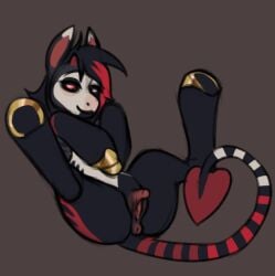 animal_genitalia animal_vulva anus big_clitoris black_body black_hair black_sclera clitoris equid equine equine_anus equine_genitalia equine_vulva female female_feral feral genitals grey_body hair hasbro horse huge_clitoris looking_at_viewer lying male male_(lore) mammal markings multicolored_hair my_little_pony narrowed_eyes on_back pony pupils rayliicious red_body red_eyes red_hair solo spade_tail spread_legs spreading striped_markings striped_tail stripes tail tail_markings two_tone_hair white_pupils