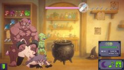 2boys abs animated arms_behind_back ass ass_grab barefoot black_gloves black_thighhighs blush bondage bondage bound breasts brown_hair cg closed_eyes colored_skin cuffs doggy_style elf fangs female gloves goblin green_skin indoors long_hair multiple_boys muscular nude official_art open_mouth orc pointy_ears purple_hair rape red_skin sex sex_from_behind shackles size_difference sound straight tagme thighhighs threesome top-down_bottom-up video witch_(witch_seed_gsa) witch_seed_(goblin_slave_alchemy)