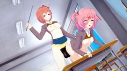 3d a_cup anal_sex anal_stretching b_cup big_dildo big_strap-on blue_eyes coral_pink_hair cute_girls dildo doki_doki_literature_club dominant_female edit edited eyes_rolled_back eyes_rolling_back female female_focus female_only female_penetrated fucked_in_the_ass good_girl holding_onto_desk implied_anal koikatsu medium_breasts mind_broken mindfuck moaning natsuki_(doki_doki_literature_club) o_face pink_eyes pink_hair sayori_(doki_doki_literature_club) sex_toy small_breasts strap-on submissive_female taking_it_all tears_in_eyes thrusting_into_ass tight_anus tight_ass tight_asshole