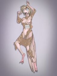 absurd_res anthro areola avian beak bird blood bodily_fluids breasts columbid corpse death digital_media_(artwork) dove english_text feathers feet female female_death fingers frostbite80_(artist) genitals hair hi_res lying nipples nude on_back open_beak open_mouth simple_background solo tail tail_feathers text toes vulva wrapped wrappings