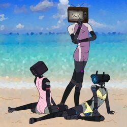 2d artist_request back_view beach bikini bikini_bottom bikini_top camera_woman camera_woman_(skibidi_toilet) camerawoman_(skibidi_toilet) cute facing_away facing_forward female finger_heart one-piece_swimsuit pose robot robot_feet robot_girl robot_humanoid robot_joints screen_face skibidi_toilet speaker_woman_(skibidi_toilet) speakerwoman_(skibidi_toilet) swimsuit swimwear tv_woman_(skibidi_toilet) tvwoman tvwoman_(skibidi_toilet) wetsuit young