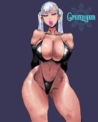 1girls arms_behind_back armwear ass_visible_through_thighs big_breasts big_lips bimbo bimbo_lips bimbofication black_clover bratty cameltoe curvaceous curvy curvy_figure dummy_thicc female fupa glossy_body glossy_lips goonette gooning gremiyun hatching_(texture) huge_breasts huge_lips noelle_silva oppai procreate_(software) prostitution sketch skin_tight thick_ass thick_thighs thong white_hair wide_hips