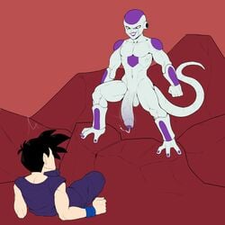 balls cum_trail dragon_ball dragon_ball_super dragon_ball_z evil_grin foreskin frieza huge_cock imminent_rape imminent_sex kiddeathx_(artist) large_penis male male_only muscular muscular_male non-human penis son_gohan surprised swinging_penis tail white_body yaoi you_gonna_get_raped