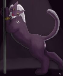 ass bedroom_eyes dancing digital_drawing_(artwork) digital_media_(artwork) domestic_cat druid druid_(feral) elisanna feet felid feline felis female feral feral_druid fur genitals hair hi_res looking_at_viewer magic_user mammal narrowed_eyes night_elf_(feral) nude pantherine paws pole pole_dancing pose seductive simple_background smile solo stripper_pole tail tellico tribal_spellcaster vulva white_body white_fur