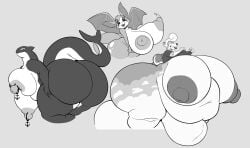 absurd_res anthro ass balls bat big_balls big_breasts big_butt big_nipples big_penis breasts canid canine canis cetacean dolphin domestic_dog dust:_an_elysian_tail female fidget_(elysian_tail) futanari genitals group hi_res huge_balls huge_breasts huge_butt huge_cock hyper hyper_balls hyper_breasts hyper_butt hyper_genitalia hyper_penis intersex mammal marine monochrome nimbat nipple_piercing nipples oceanic_dolphin orca penis piercing thewilldpink toothed_whale trio wings