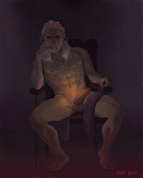 1boy abs biceps cd_projekt_red geralt_of_rivia kupo_klein male_only muscular nude pecs penis scar the_witcher the_witcher_(series) the_witcher_2 the_witcher_3:_wild_hunt thick_thighs white_hair yellow_eyes