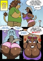 1boy 1girls angry_expression angry_face big_ass big_breasts big_butt breasts brown_body camhamsunite dog_ears dog_girl dog_tail furry_female furry_male glasses long_hair