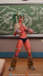1girls 3d 3d_(artwork) animated black_panties blender bouncing_breasts breasts dancing demon demon_girl demon_horns emote female female_focus female_only fortnite fortnite:_battle_royale green_hair horns jiggle jiggling jiggling_breasts medium_breasts music nemia_(fortnite) no_bra open_shirt panties pleasethisworks presenting presenting_breasts red_hair red_hair short_playtime showing_off small_breasts sound sound_effects tagme twintails underwear vertical_video video watermark