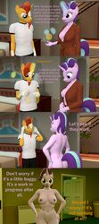 3d absurdres anthro anthrofied ass breasts comic dialogue duo equid equine eyewear female friendship_is_magic furry genitals glasses hand_on_hip hasbro highres horn large_breasts male mammal my_little_pony nipples nude papadragon69 pussy starlight_glimmer sunburst_(mlp) sunglasses unicorn