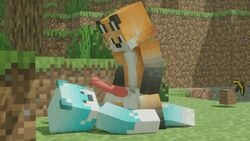 3d animal_genitalia animated canine_penis duo forest fox fur furry male male/male minecraft mp4 no_sound outside penis tagme unfoe363 video