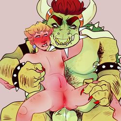 bowser cuntboy femboy gay intersex koopa male male_on_cuntboy mario_(series) nintendo princess_peach slviaplath