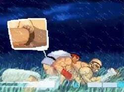 2boys anal_penetration anal_sex animated black_hair blonde_hair close-up doggy_style eye_patch fucked_from_behind gay gay_anal gay_sex gloves headband ken_masters lightning multiple_boys multiple_males muscular_male no_sound outdoors pants_down pixel_art rain raining ryu_(street_fighter) storming street_fighter tagme thrusting_into_ass video wrapped_hands yaoi