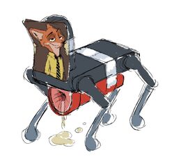 bodily_fluids canid canine creampie cum cum_drip cum_inside disney dripping fleshlight fox genital_fluids machine male male_only mammal nick_wilde no_humans penetrable_sex_toy robot senedjem_(artist) sex_toy solo zootopia