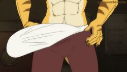 16:9 2d 2d_animation 5_fingers 5_toes advertisement animated anthro beastars biceps bikomation bill_(beastars) bottomwear censored chest_tuft claws clothed clothing conditional_dnp convenient_censorship digital_media_(artwork) erection_under_clothing eyebrows feet felid fingers frame_by_frame fur genital_outline male mammal muscular muscular_anthro muscular_male netflix nipples pantherine panties pants partially_clothed pose short_playtime solo striped_body striped_fur stripes teeth tiger toes topless_male tuft underwear white_body white_fur widescreen yellow_body yellow_fur