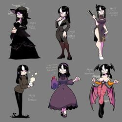 bare_legs black_hair business_suit capcom chinese_clothes clothing cosplay crap-man darkstalkers dress female female_only gothic_fashion hex_maniac_(cosplay) large_breasts long_hair mob_face monster_girl morrigan_aensland_(cosplay) nintendo noss_the_nosferatu_(crap-man) npc_trainer_(cosplay) original pantyhose pokemon pokemon_xy sweater tagme two_tone_hair