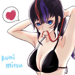 alluring bikini breasts female kunimitsu_ii namco red_and_black_and_purple_hair tekken tekken_7