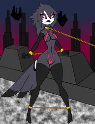 1girls absurd_res anthro avian bikini bird bondage bound chain_leash chains clothing female helluva_boss hi_res leash nidrog octavia_(helluva_boss) owl owl_demon solo swimwear teenager traced vivienne_medrano young