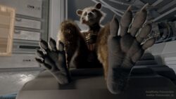 1boy 3d_(artwork) 5_toes absurd_res anthro blender_(software) claws digital_media_(artwork) feet first_person_view foot_fetish foot_focus guardians_of_the_galaxy hi_res male male_only mammal marvel masturbation nude paws procyonid raccoon rocket_raccoon simple_background solo stormrider toes