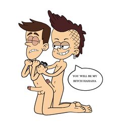 2boys balls brown_hair gay luke_loud luna_loud male male_only penis rule_63 sully text the_loud_house yaoi