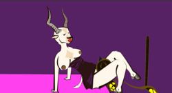 addax animated antelope anthro areola bed big_breasts black_body black_fur bovid breasts clothing cunnilingus felid female female/female fur furniture grazing_antelope hayz_black hi_res hooves horns leopard lips lipstick loop makeup mammal nipples on_bed oral pantherine sex simple_background vaginal_penetration white_body white_fur yuri