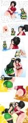 about_to_fart ass blush bowel_sounds catfight comic competition fart fart_fetish fat_ass female female_focus flustered gassy lazei momo_yaoyorozu my_hero_academia stinky thick_thighs tsuyu_asui wide_hips wrestling yuri