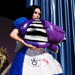 1girls 3d alice_liddell alice_madness_returns blueberry_inflation bra breast_expansion holding_breast huge_breasts jiggling_breasts nail_polish prevence tagme video walking wobbling_breasts