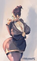 1girls big_ass big_breasts big_butt bursting_breasts bursting_buttons bursting_clothes button_gap choker chun-li cutesexyrobutts fat_thighs glasses huge_thighs large_ass large_breasts massive_ass massive_breasts office office_clothing office_lady pen_in_mouth pencil_skirt shirt_pull straining_buttons street_fighter thick_thighs thighhighs thunder_thighs venus_body