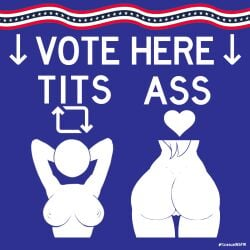 2girls american_flag big_breasts casualnsfw election english english_text faceless_female flag hips large_ass large_breasts minimalist minimalist_background monochrome nipples penis pictogram pictographics political public_domain pussy_visible_through_thighs straight vote voting warning_sign warning_sign_person